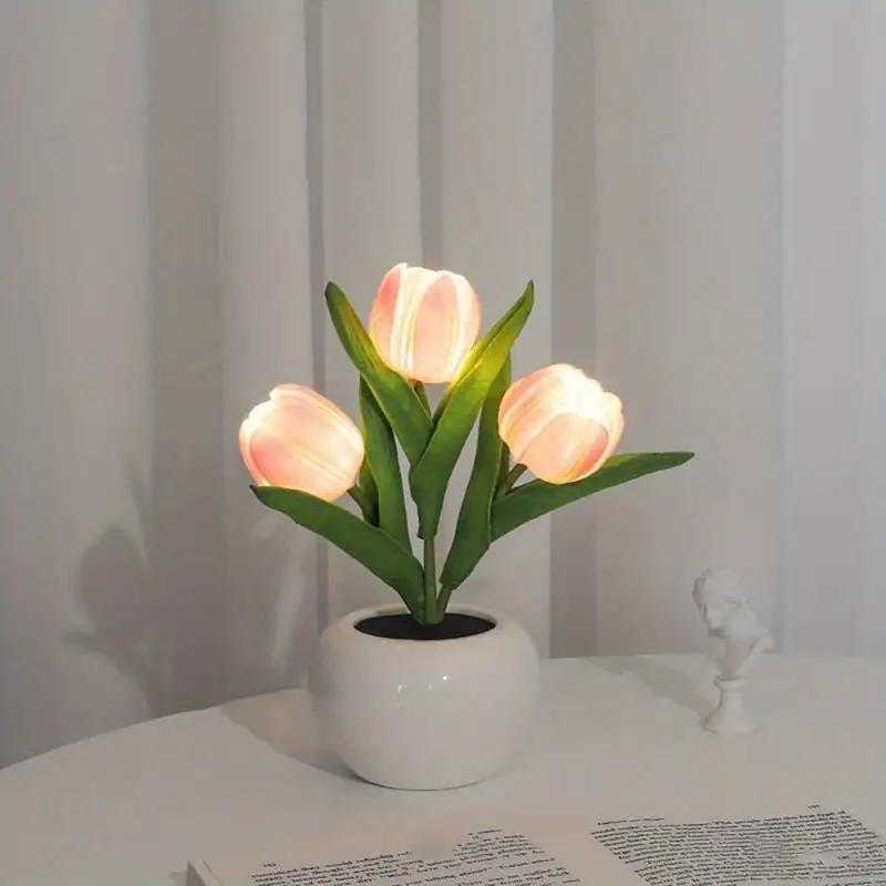 LED Artificial Tulip Bouquet Night Light （USB Version）