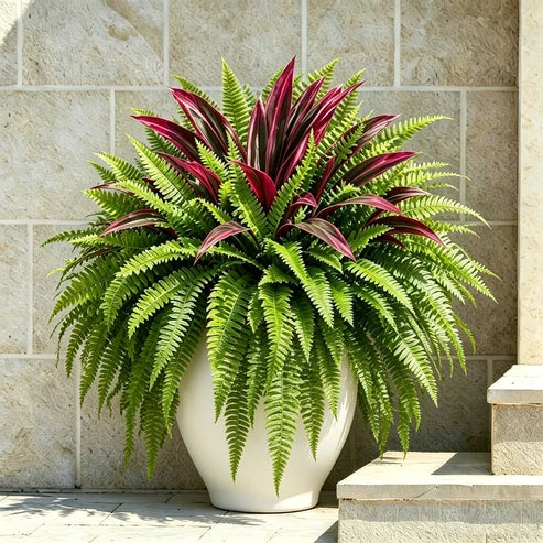 🔥 🌱 UV-Resistant Lifelike Artificial Boston Fern🌱