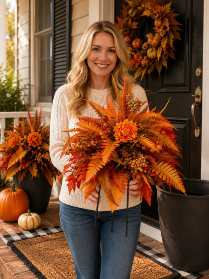Autumn Harvest Floral Garden Stake Arrangement