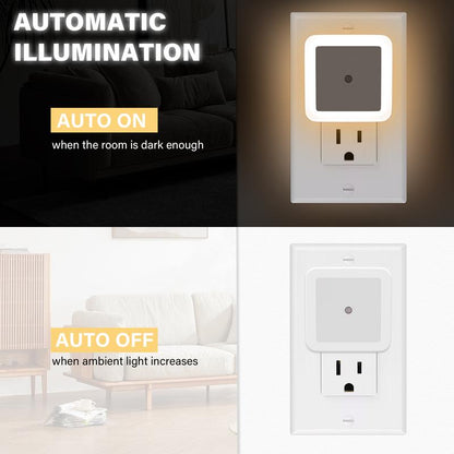 Plug-in LED Night Light | Auto Sensor, Soft Glow for Every Room