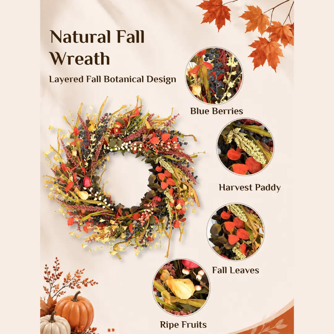 Artificial Autumn Wreath for Thanksgiving