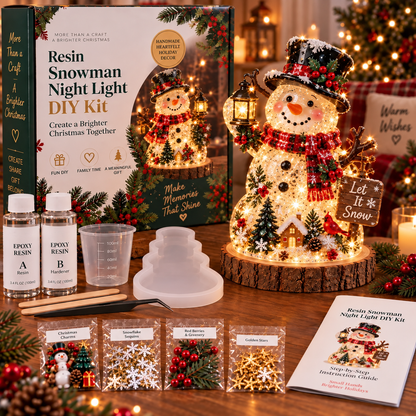 ⏳ Last Day 49% OFF – 🎄Beginner-Friendly Resin Christmas Tree Night Light DIY Kit | Mold, Resin, Fairy Lights & Festive Decorations Included ✨