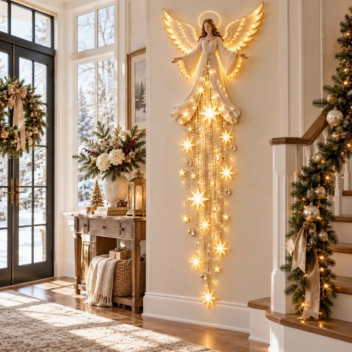 "Angel's Blessing" Starfall Wall Sconce – Christmas Wall Decoration
