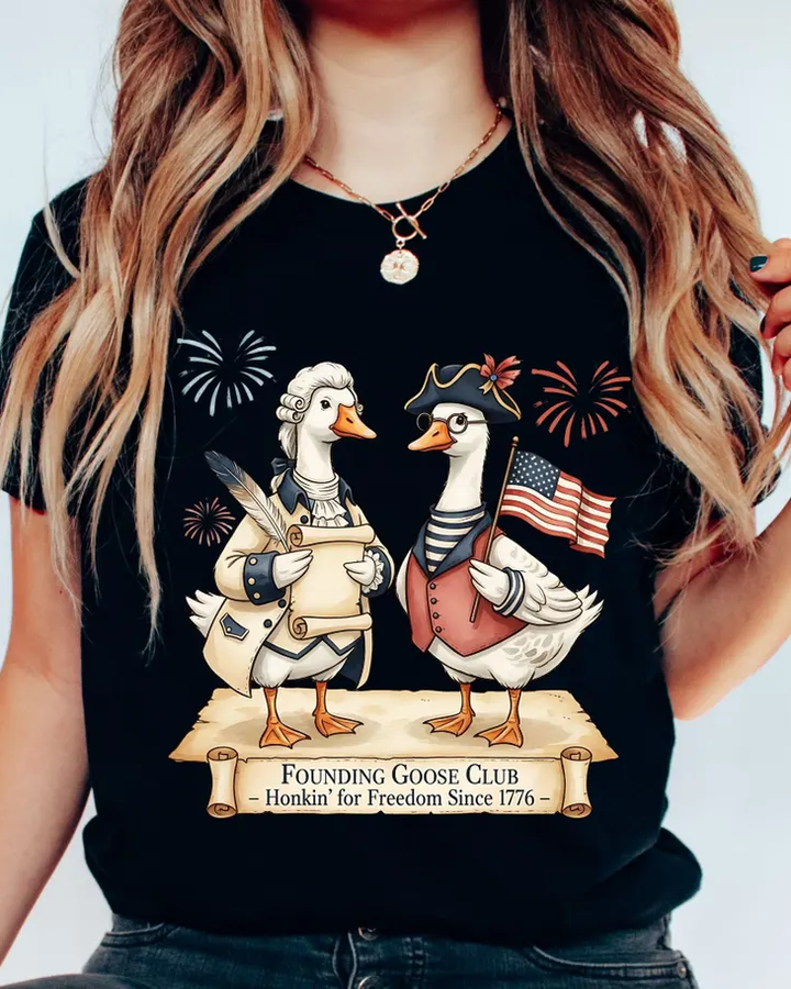 Funny Patriotic History Prints Cotton Short Sleeve Tshirt