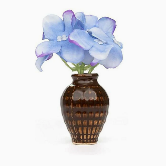 Mini Ceramic Vase Fridge Magnet with Artificial Flowers, Cute Decor for Kitchen & Office