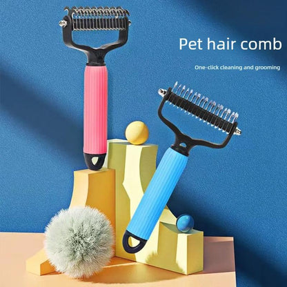 Pet Dematting Comb, Double-Sided Dog & Cat Brush