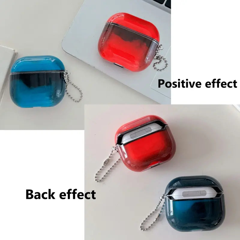Luminous Quicksand Suitable For AirPods Shell 4 3 2 1 Pro 3 Pro 2/1 Suitable For Apple Earphone Cover Shock Absorption Enhanced Protection Cute Flash Luminous Dark Liquid Flash Funny Hard Clear Luminous Sand Earphone Case Detachable Keychain