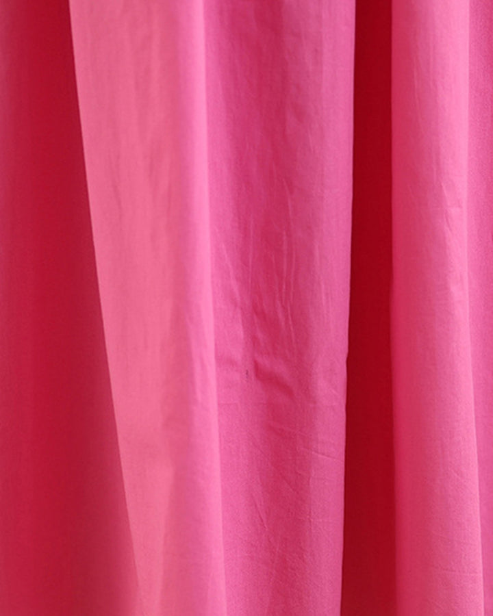 Pink Green Geometric V-Neck Dress