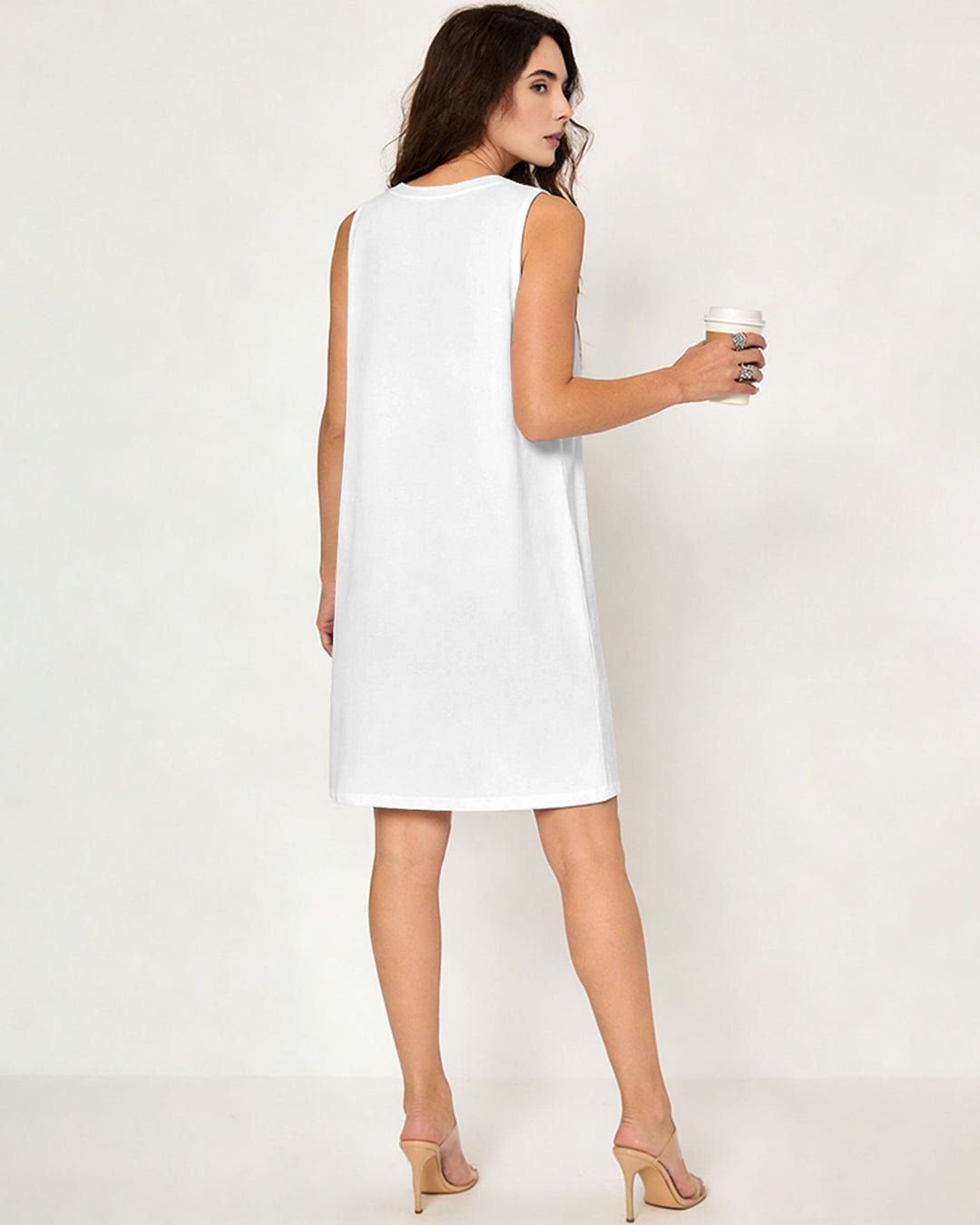 Dating Couple Love Sequin Slogan Printed Sleeveless Dress