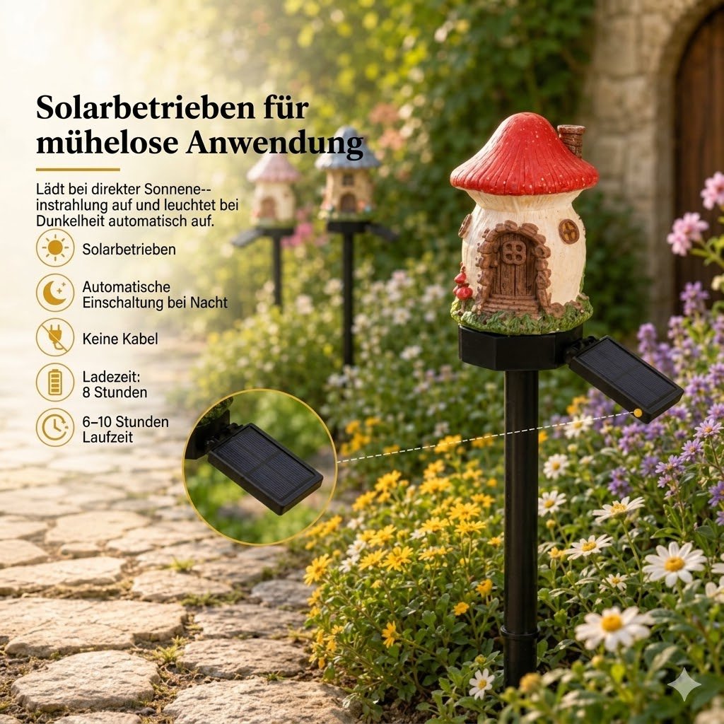 🍄✨ Turn Your Backyard Into An Enchanted Fairy Forest! Solar Mushroom Cottage Garden Light (49% OFF Today)💡