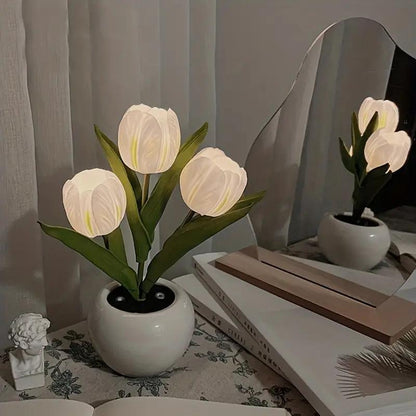 LED Artificial Tulip Bouquet Night Light （USB Version）