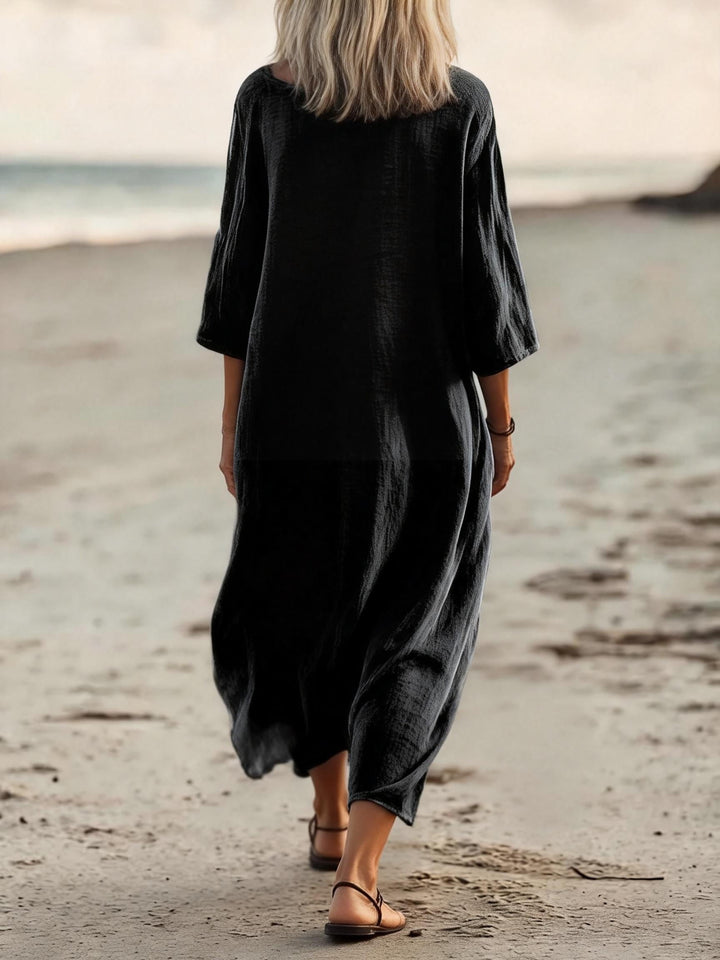 Rainbow Peace Daisy Let It Be Printed V-neck Holiday Dress