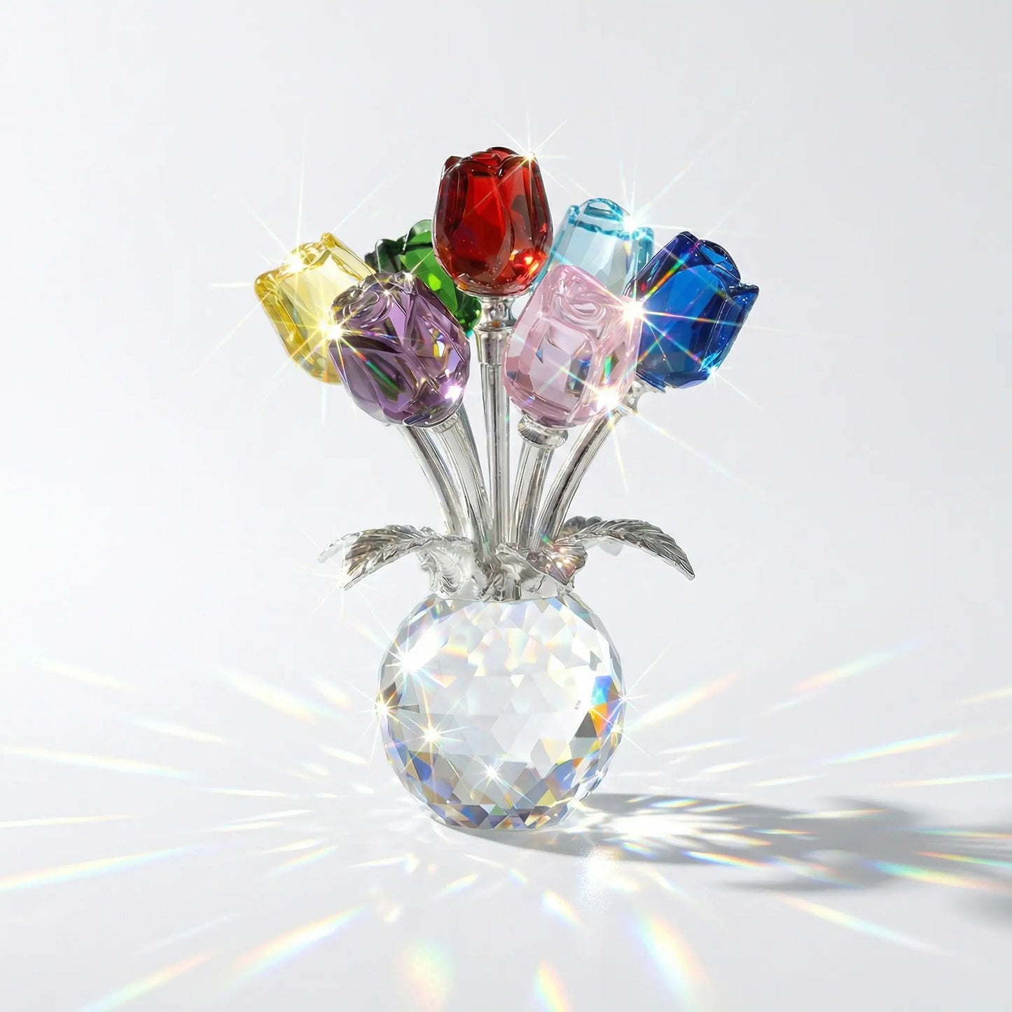 Exquisite Crystal Rose Ornament