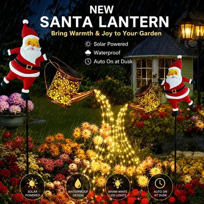🐕2026 HOT SALE🥳 Solar Santa Waterfall Garden Light