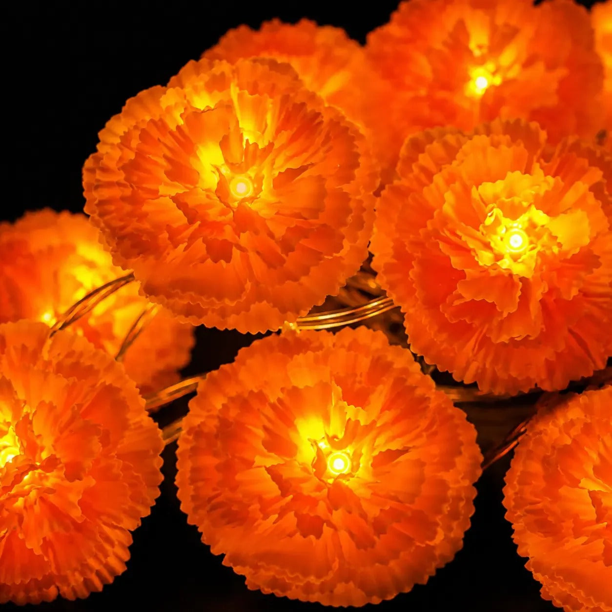 Halloween-themed LED marigold string lights（Waterproof battery box version）