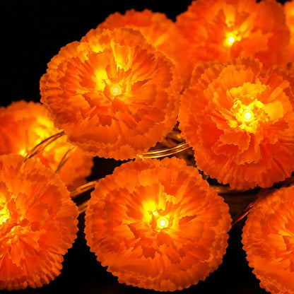 Halloween-themed LED marigold string lights（Waterproof battery box version）