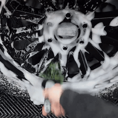Car wheel cleaning brush