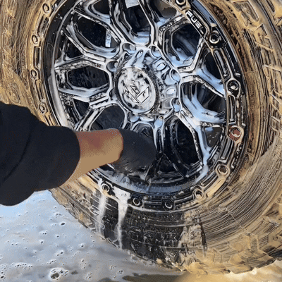 Car wheel cleaning brush