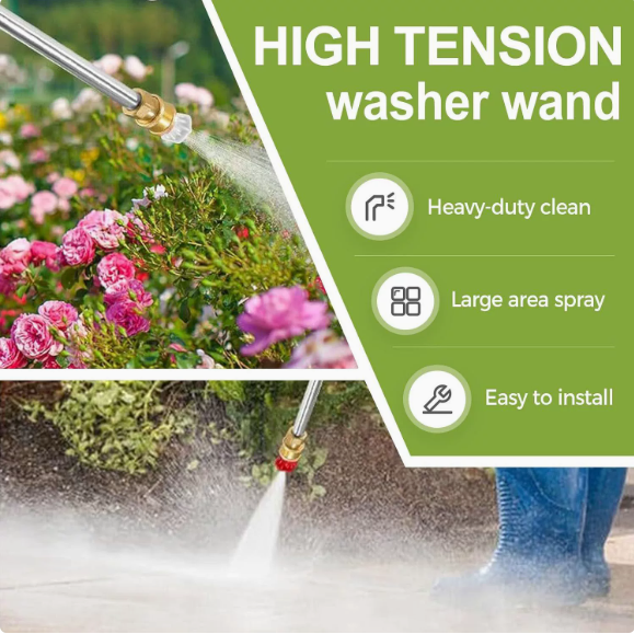 High-Pressure Washer Wand with 3 Spray Tips, All-in-One Cleaning Tool