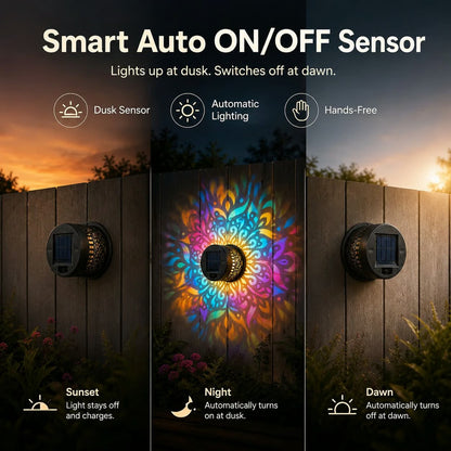 ✨Mandala Solar Wall Lamp – Magical Patio Night Ambience