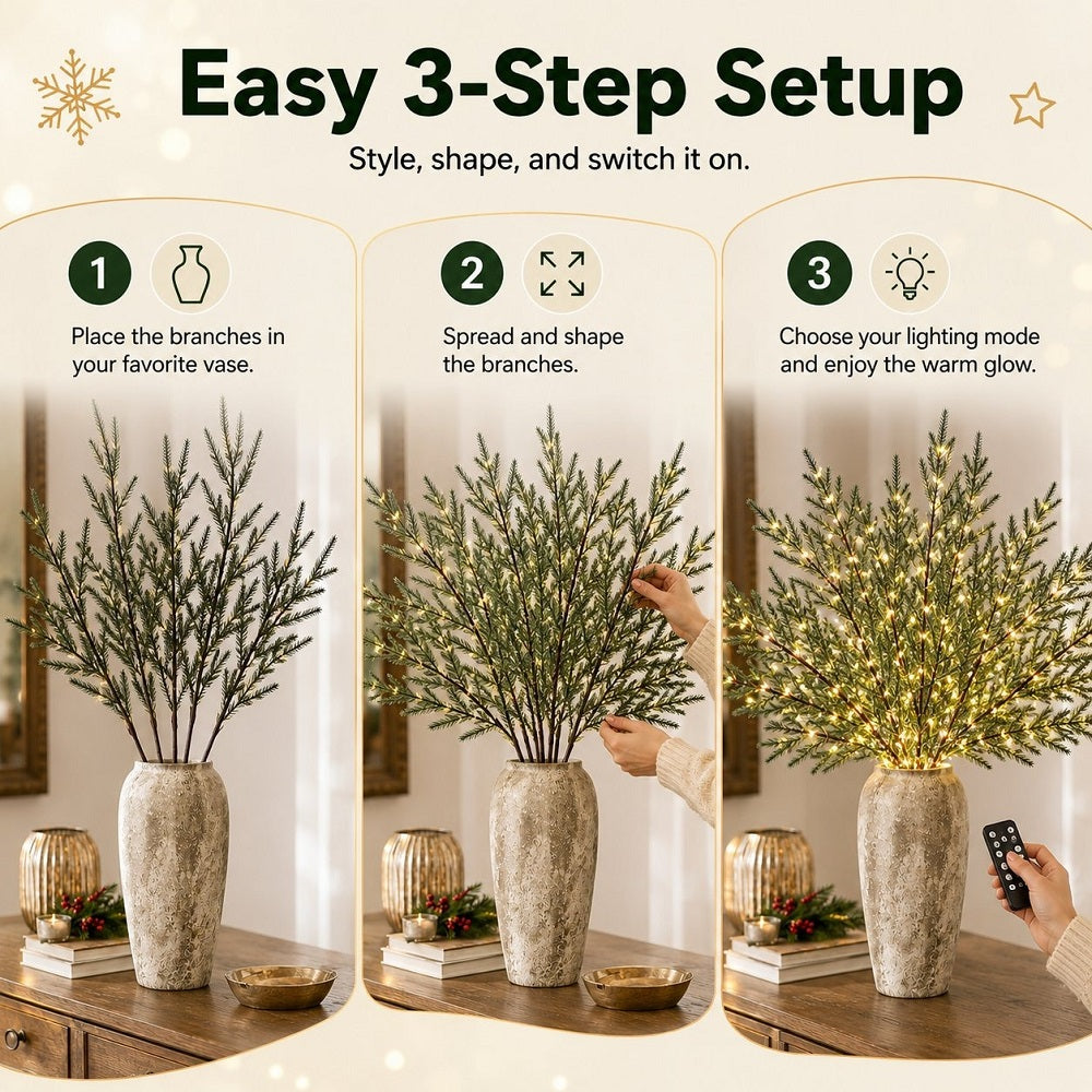 Artificial Norfolk Pine Branch for Christmas Decor