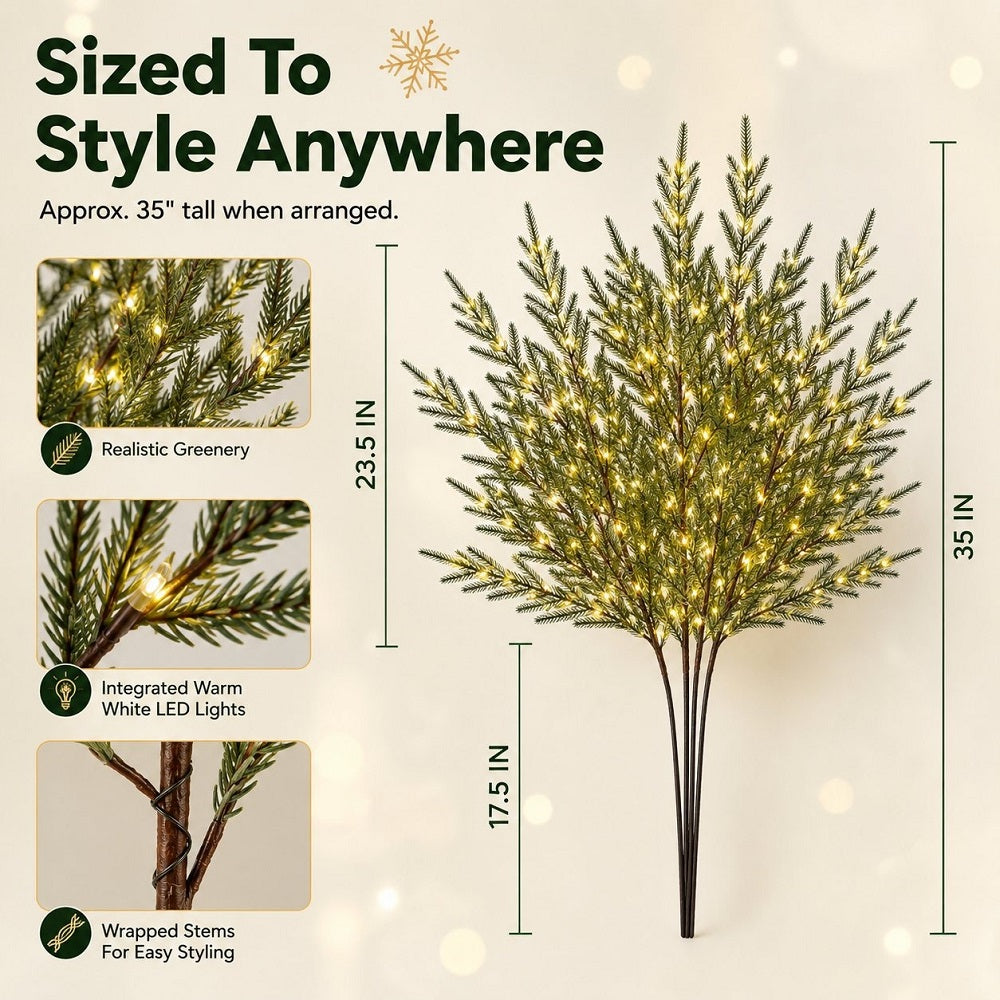 Artificial Norfolk Pine Branch for Christmas Decor