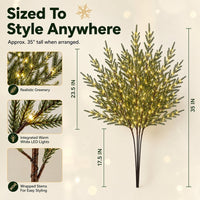 Set A: 5 pine branches + 1 light