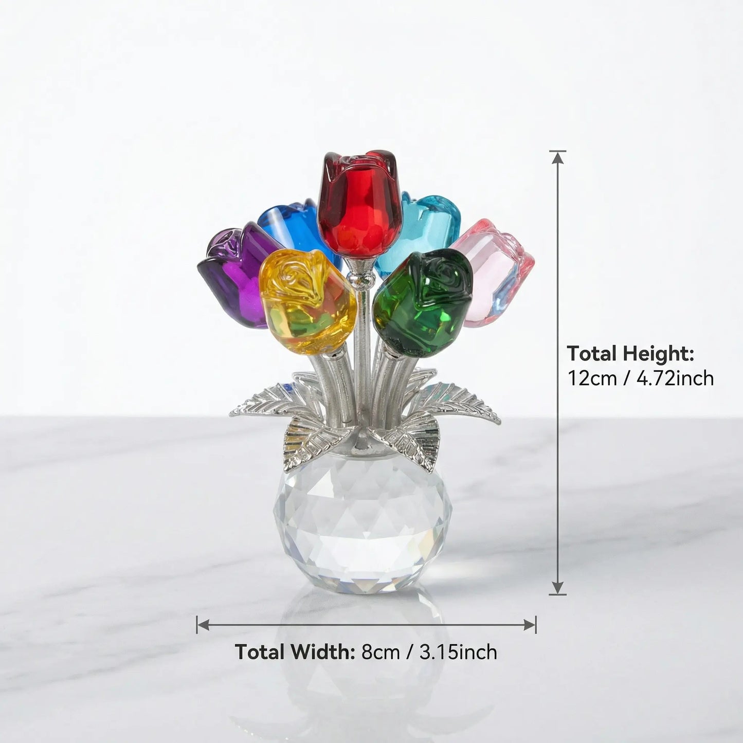 Exquisite Crystal Rose Ornament