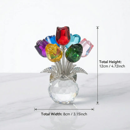 Exquisite Crystal Rose Ornament