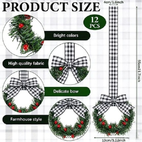 Christmas wreath with berry and bow accents