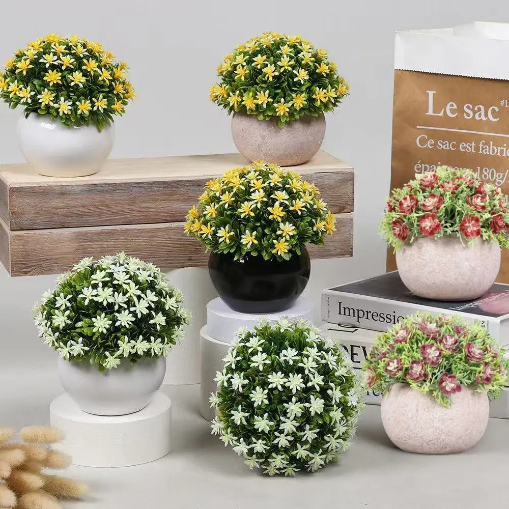 Spherical Pulp-Pot Artificial Green Plant