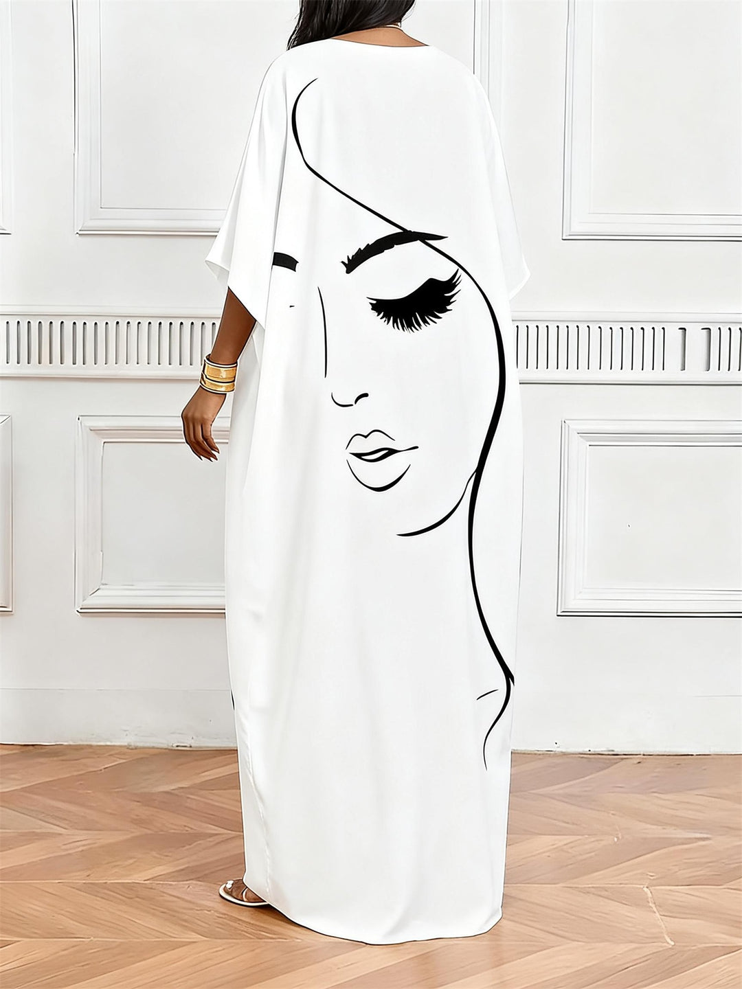 Minimalist Side Face V-Neck Casual Elegant Dress