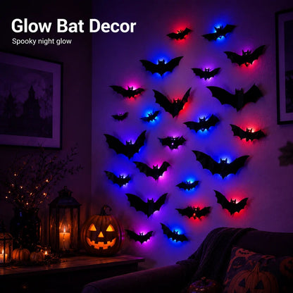 Halloween LED Wall Decal Night Lights (Bat, Spider, and Ghost Designs)