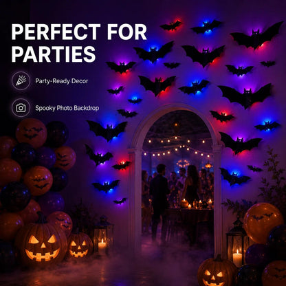 Halloween LED Wall Decal Night Lights (Bat, Spider, and Ghost Designs)