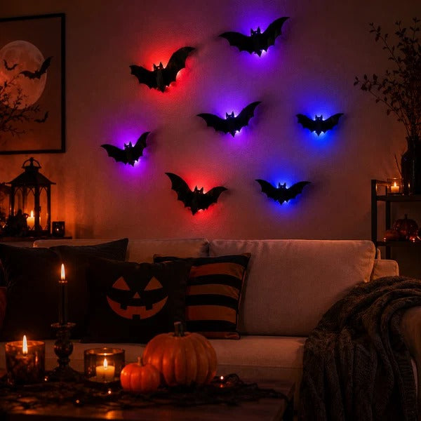 Halloween LED Wall Decal Night Lights (Bat, Spider, and Ghost Designs)