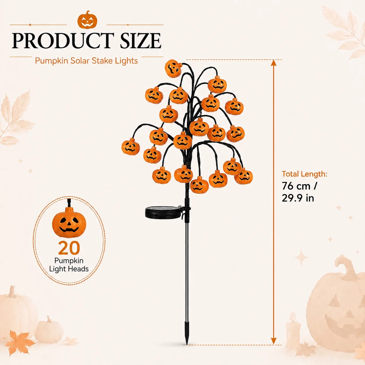 Solar-powered Halloween ground-stake lights for outdoor holiday decoration