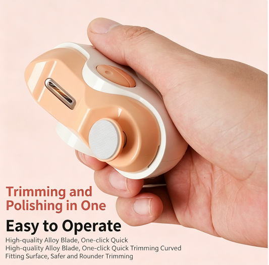 Anti-Pinch Electric Nail Clipper, Quiet 2-in-1 Nail Trimmer & Grinder