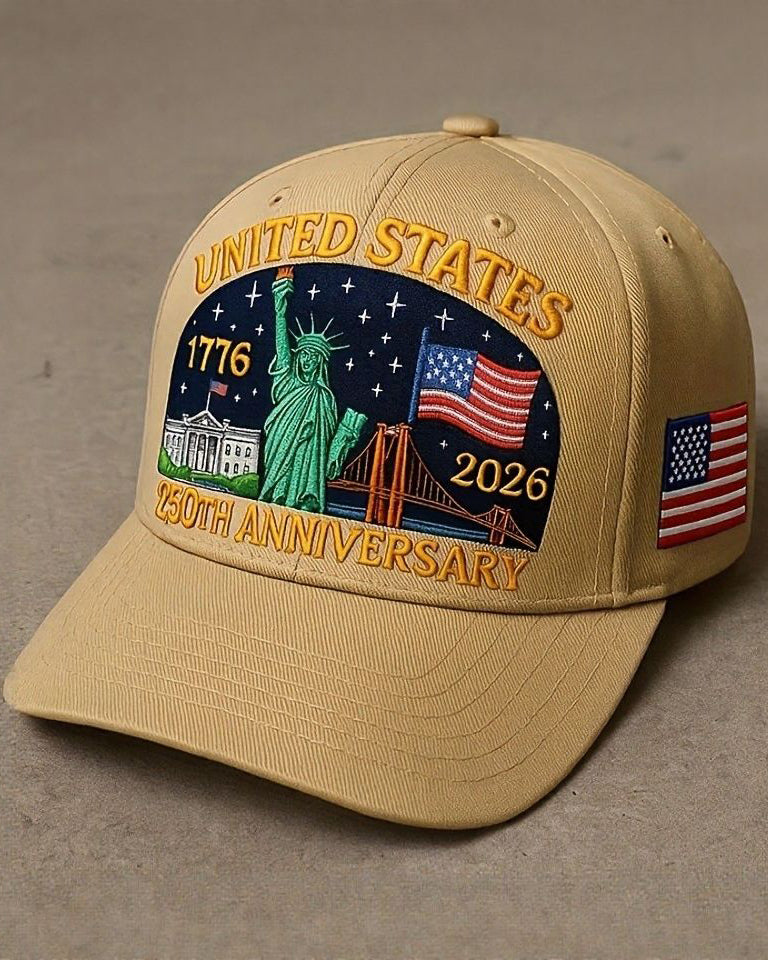 Embroidered American Independence Day Sunshade Baseball Cap Outdoor Duck Tongue Hat 250 Anniversary