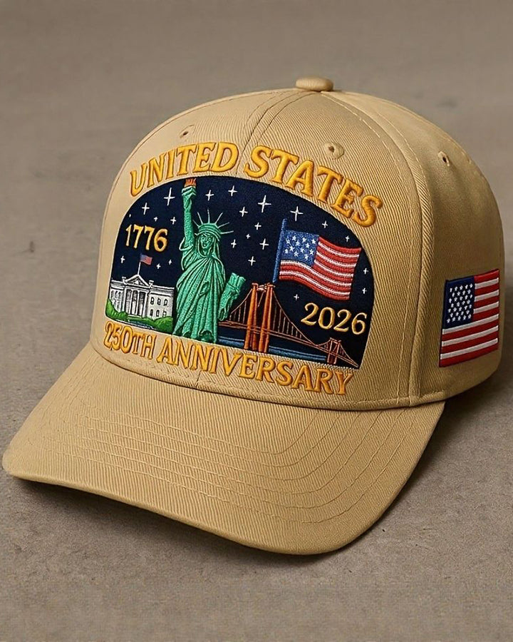 Embroidered American Independence Day Sunshade Baseball Cap Outdoor Duck Tongue Hat 250 Anniversary