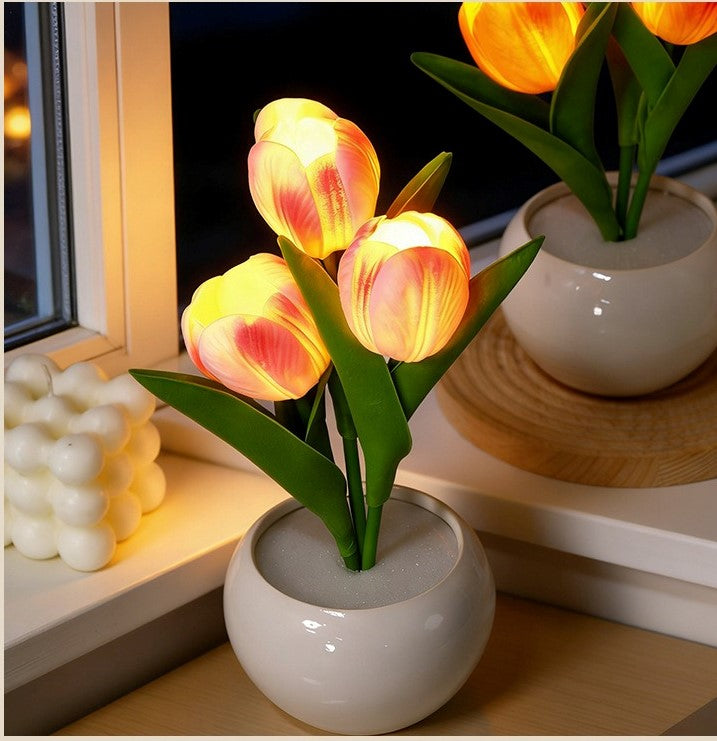 LED Artificial Tulip Bouquet Night Light （USB Version）