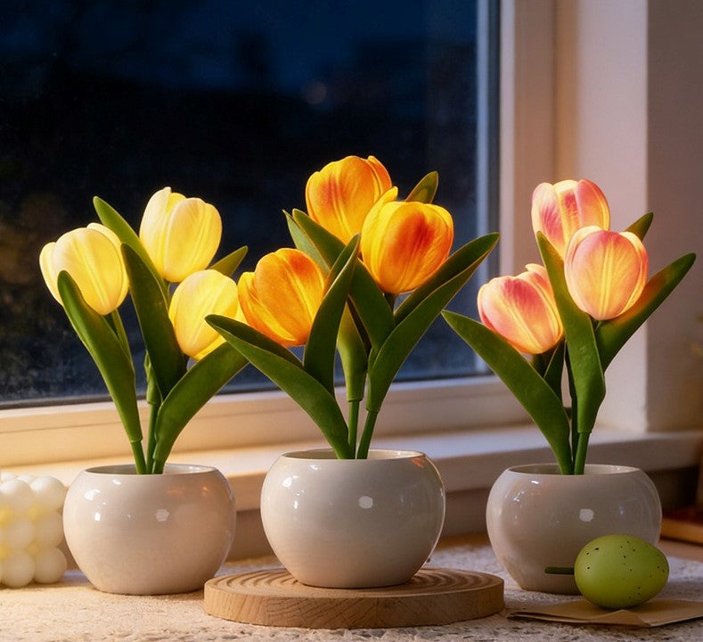 LED Artificial Tulip Bouquet Night Light （USB Version）