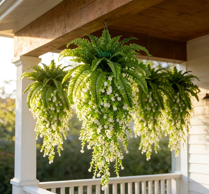 Mixed Artificial Boston Fern and Camellia Vine