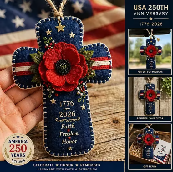 Handcrafted America 250th Anniversary Keepsake Ornaments | Rustic Patriotic Decor US