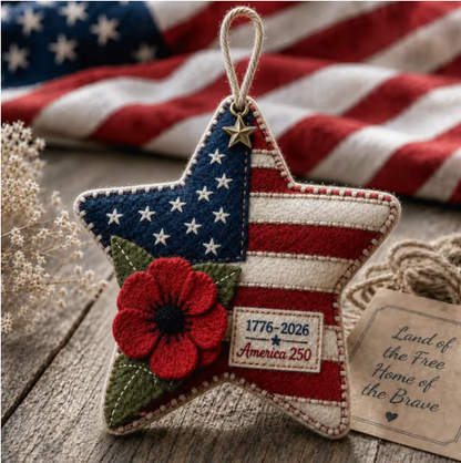 Handcrafted America 250th Anniversary Keepsake Ornaments | Rustic Patriotic Decor US