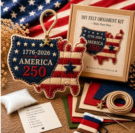 Handcrafted America 250th Anniversary Keepsake Ornaments | Rustic Patriotic Decor US