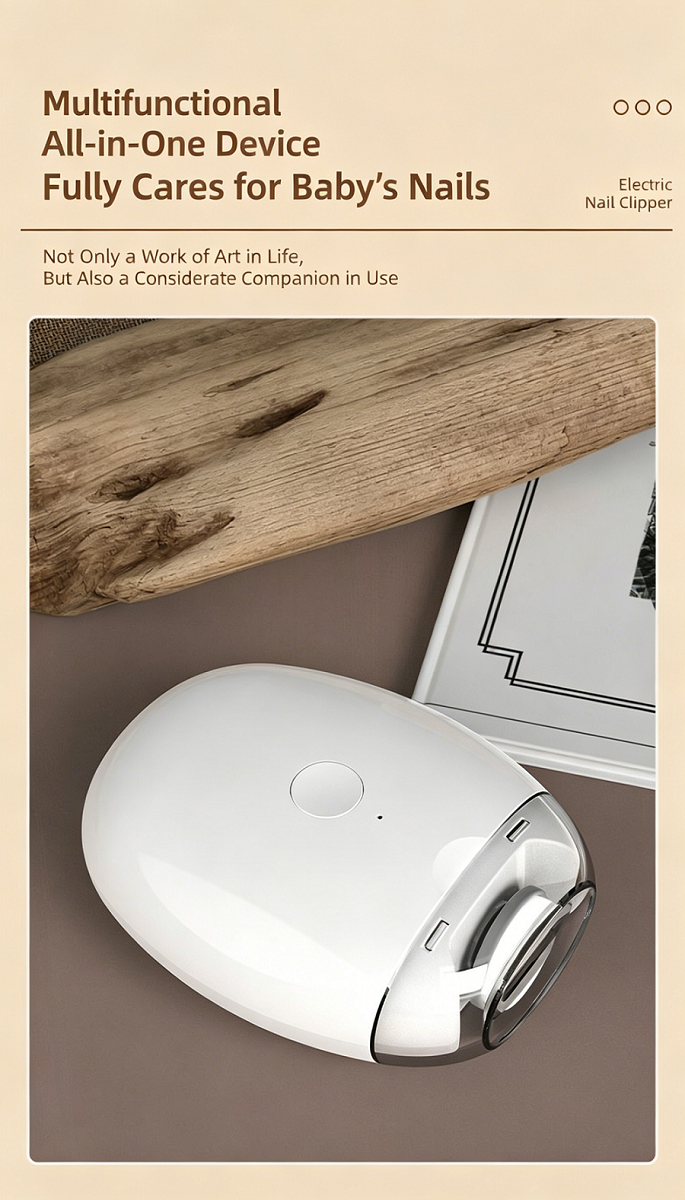 One-Touch Automatic Electric Nail Clipper, Low Noise 3-Speed Adjustable Nail Grinder with LED Light for All Family