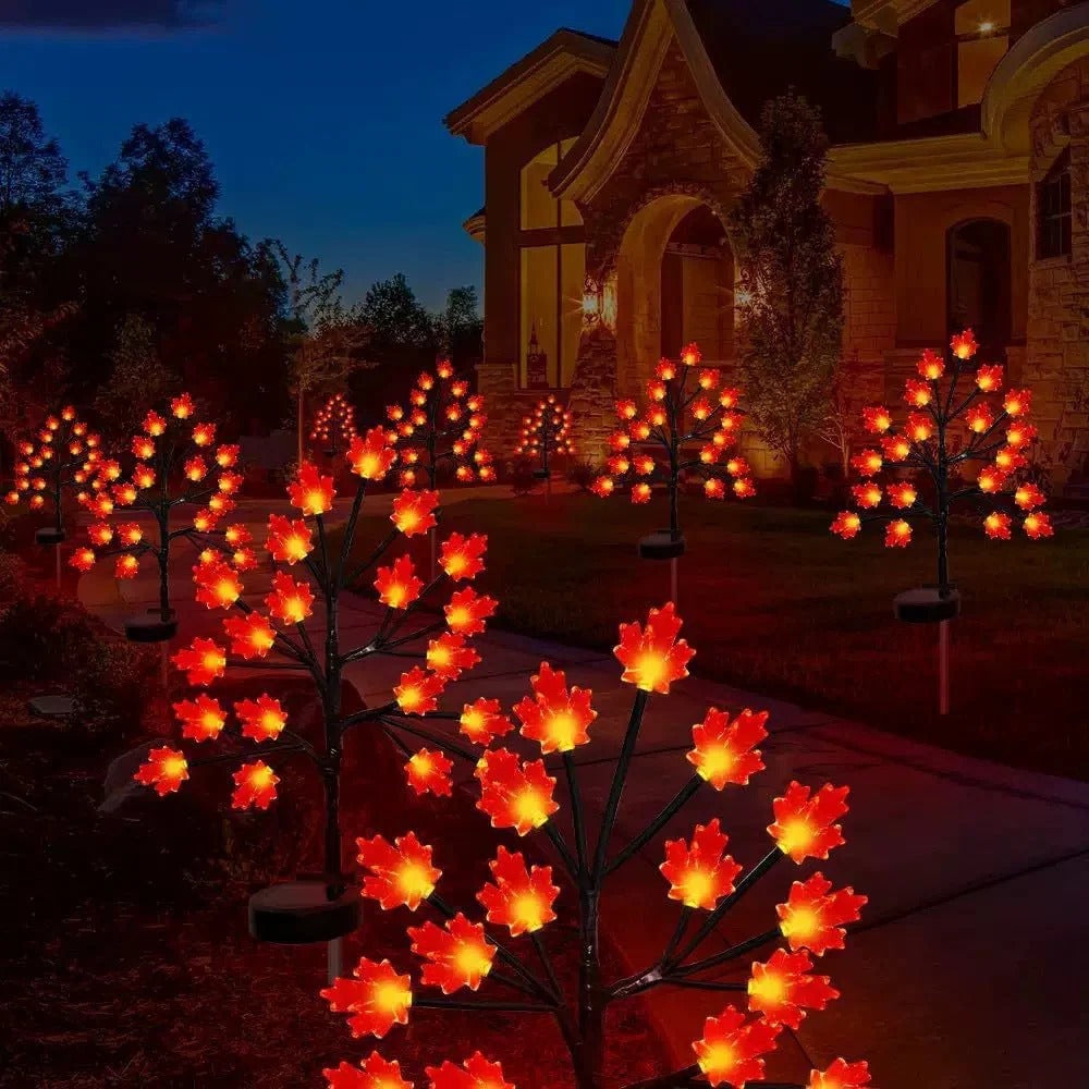 Solar-powered Halloween ground-stake lights for outdoor holiday decoration