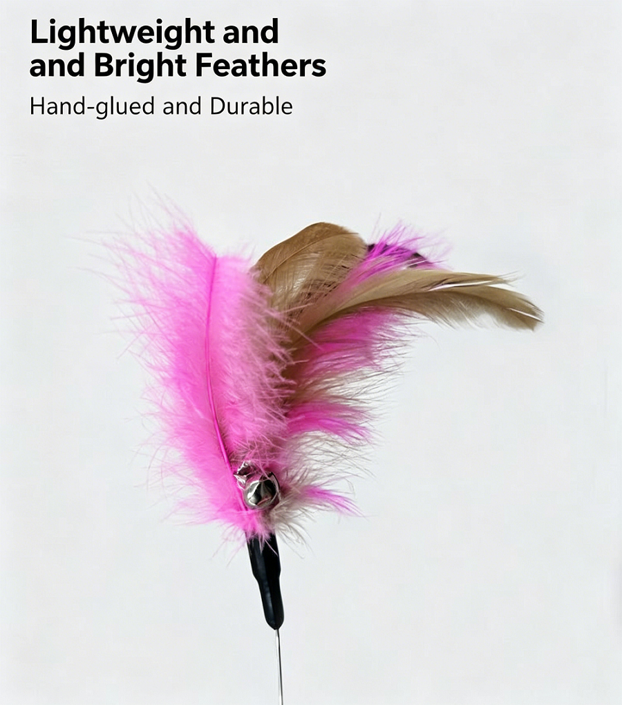 Head-Mounted Cat Feather Wand, Interactive Self-Play Teaser Toy for Indoor Cats