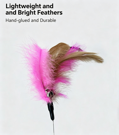 Head-Mounted Cat Feather Wand, Interactive Self-Play Teaser Toy for Indoor Cats