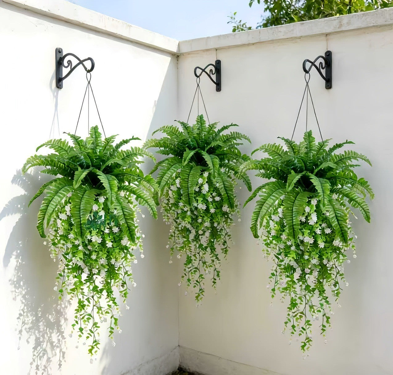 Mixed Artificial Boston Fern and Camellia Vine